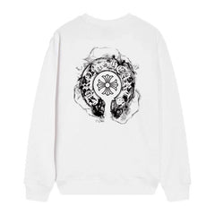 Letter Cross Pattern Sweatshirt #D38