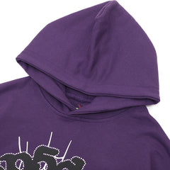 Web Print Gothic Punk Hoodie-Blue #143