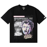 Letter Printed T-Shirt Black