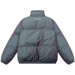 colorful laser stand collar down jacket