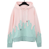Layered Flames Drawstring Hoodie