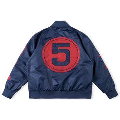 Satin Bomber Jacket Blue