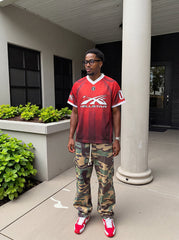 'Red Stripes' Mesh Jersey
