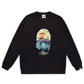 Head Pattern Letter Print Sweatshirt