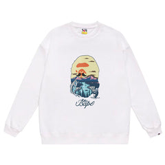 Head Pattern Letter Print Sweatshirt