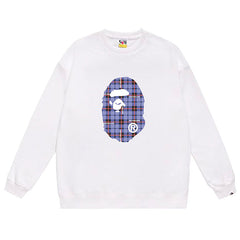 Head Plaid Pattern Print Sweatshirt