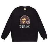 Digital Head Pattern Print Sweatshirt