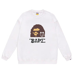Digital Head Pattern Print Sweatshirt
