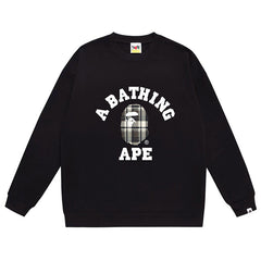 Head Plaid Pattern Print Sweatshirt