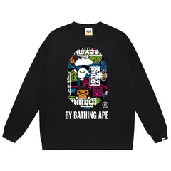 Head Cartoon Pattern Print Sweatshirt