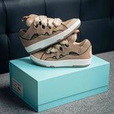 Leather Curb Sneaker Brown