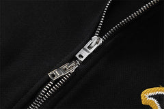 Embroidered Graphic Letter Hoodie #7217