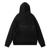 Rhinestone Pattern Letter Hoodie #7221