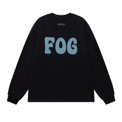 Foamed Print Letter Long-Sleeve T-Shirt #1922