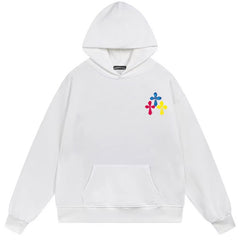 Letter Cross Pattern Hoodie #B05