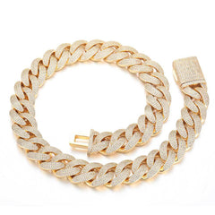 Men's Four-row Diamond Bubble Cuban Necklace #CHA265
