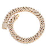 Men's Flap Clasp Three-Row Diamond Cuban Necklace #CHA106