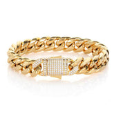 Men's Zirconia Spring Clasp Cuban Bracelet #CHA024