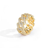 Men's Copper and Zirconia Diamond Cuban Ring