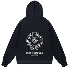 Letter Cross Pattern Hoodie #B96