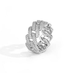 Men's Copper and Zirconia Diamond Cuban Ring