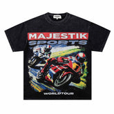 Racing Car Pattern Rhinestone Tee