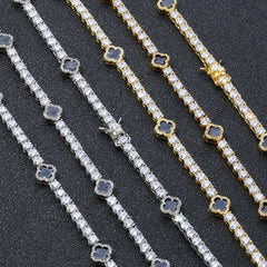 Women's Four-leaf Clover Diamond Zircon Necklace #CHA289