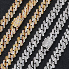 Men's Diamond-shaped Zircon Necklace #CHA013