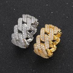 Men's Copper and Zirconia Diamond Cuban Ring