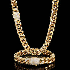Men's Spring Clasp Titanium Necklace #CHA024