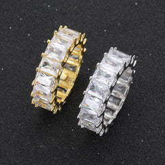 Men's Single Row Baguette Zirconia Ring