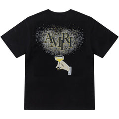 Crystal Embellished Champagne Logo T-Shirts