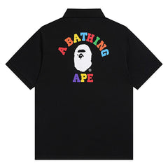A BATHING Head Logo Polo T-Shirt