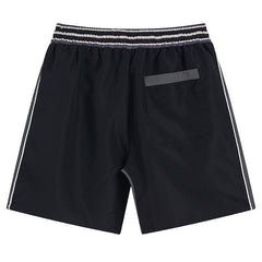 Straight-Leg Panelled Logo-Embroidered Satin Drawstring Shorts