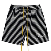 Striped Letter Embroidered Casual Shorts
