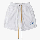 Straight-Leg Logo-Embroiderd Cotton-Fleece Shorts