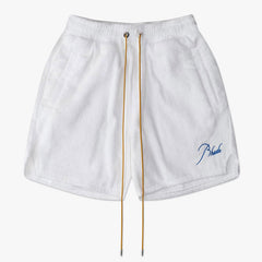 Straight-Leg Logo-Embroiderd Cotton-Fleece Shorts