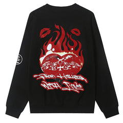 Rodman Love Head Flame Print Sweatshirts