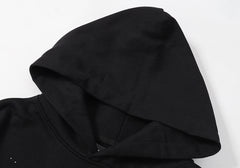 Street Style Long Sleeves Plain Cotton Logo Hoodies
