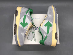OFF-WHITE Out Of Office OOO Low Tops Light Grey Green