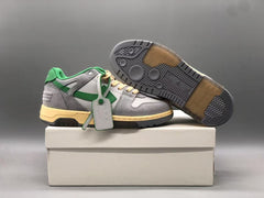 OFF-WHITE Out Of Office OOO Low Tops Light Grey Green