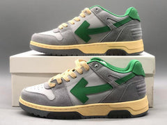 OFF-WHITE Out Of Office OOO Low Tops Light Grey Green