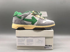 OFF-WHITE Out Of Office OOO Low Tops Light Grey Green