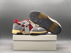 OFF-WHITE Out Of Office OOO Low Tops Light Grey Red