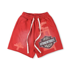 Letter Print Casual Five-Point Shorts