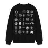 Letter Cross Pattern Sweatshirt #D18