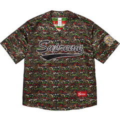 Floral Jacquard Baseball Jersey