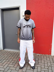 'Grey Stripes' Mesh Jersey
