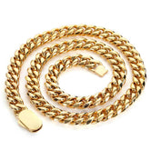 Men's Spring Clasp Titanium Steel Cuban Necklace #CHA030
