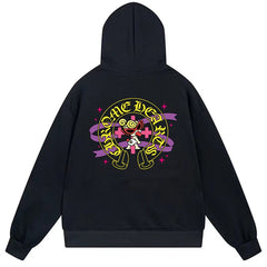 Letter Cross Pattern Hoodie #B67